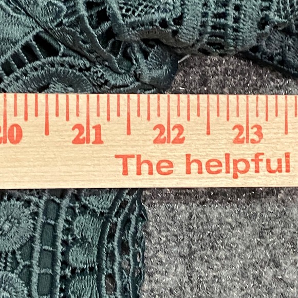 Antropologie James Coviello New York Lace Blouse Top Green Button Up Elegant XL - Picture 8 of 11